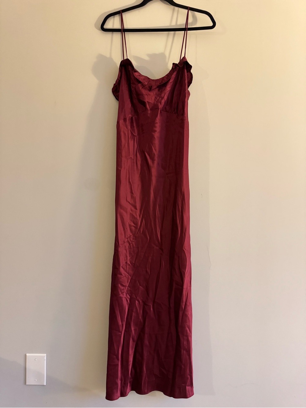 NWOT Reformation Aribella Plum Silk Charmeuse Satin Maxi Slip Elegant Dress